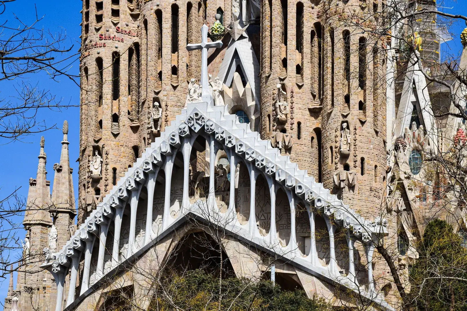 A Sagrada Família homlokzatának részlete